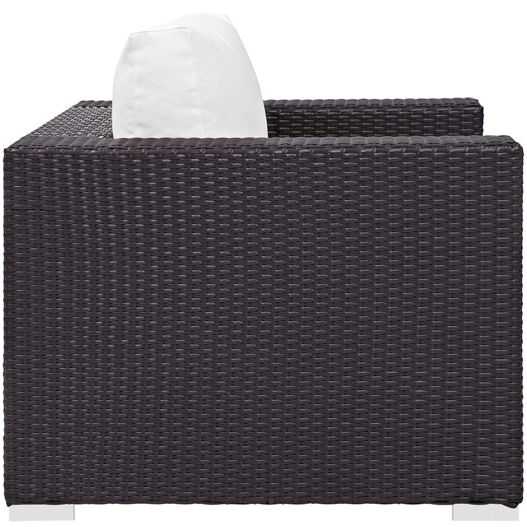 Convene 3 Piece Set Outdoor Patio with Fire Pit - Espresso White