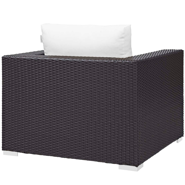 Convene 3 Piece Set Outdoor Patio with Fire Pit - Espresso White