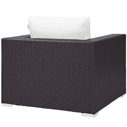 Convene 3 Piece Set Outdoor Patio with Fire Pit - Espresso White