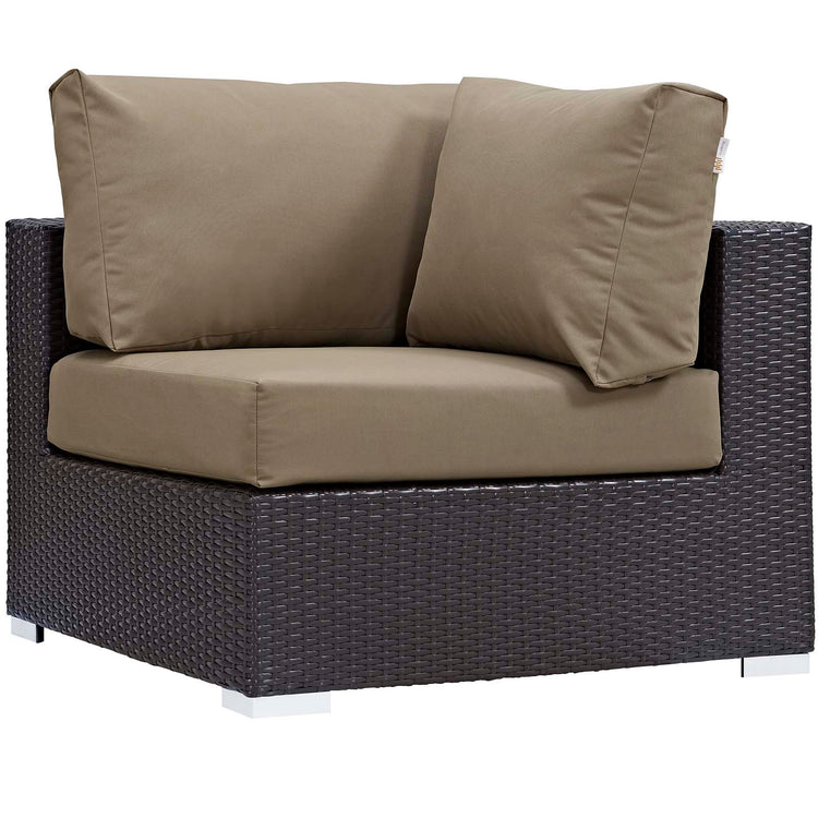 Convene 5 Piece Set Outdoor Patio with Fire Pit - Espresso Mocha