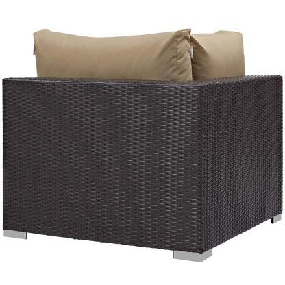 Convene 5 Piece Set Outdoor Patio with Fire Pit - Espresso Mocha