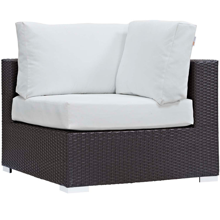 Convene 5 Piece Set Outdoor Patio with Fire Pit - Espresso White