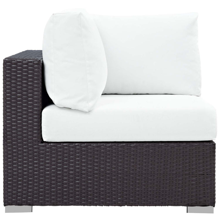 Convene 5 Piece Set Outdoor Patio with Fire Pit - Espresso White