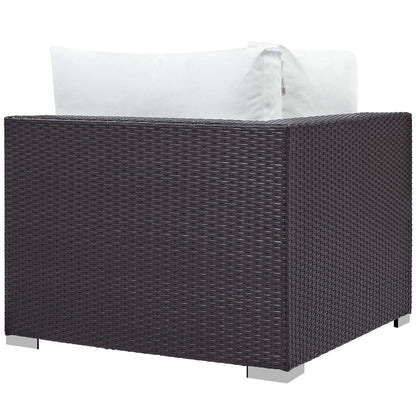Convene 5 Piece Set Outdoor Patio with Fire Pit - Espresso White