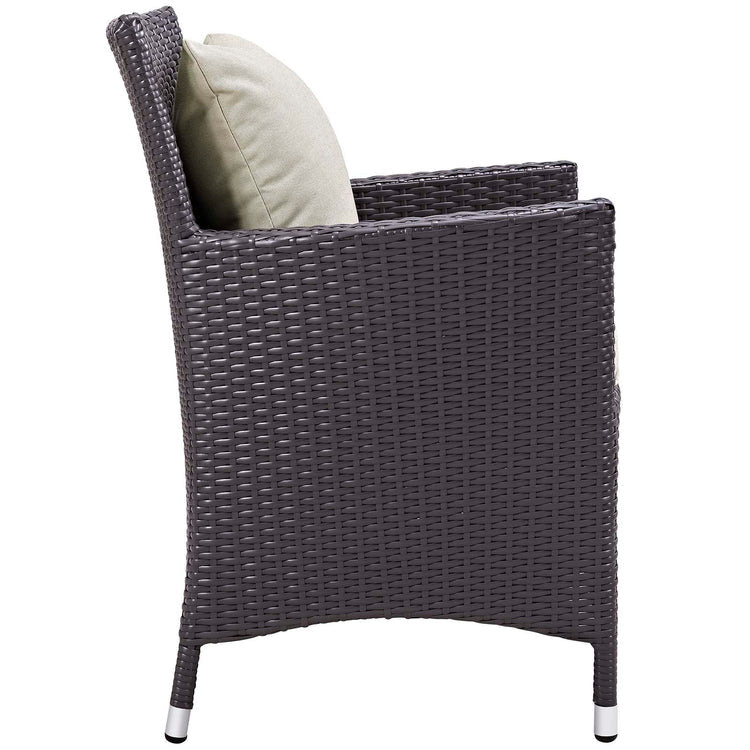 Convene 3 Piece Set Outdoor Patio with Fire Pit - Espresso Beige