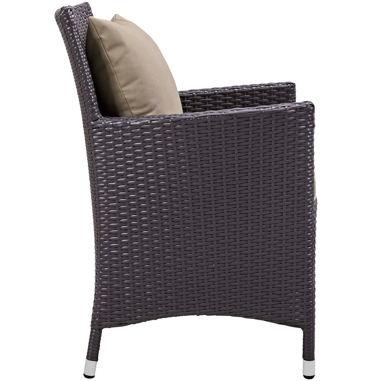 Convene 3 Piece Set Outdoor Patio with Fire Pit - Espresso Mocha
