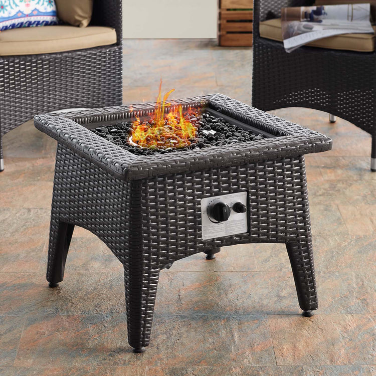 Convene 3 Piece Set Outdoor Patio with Fire Pit - Espresso Mocha