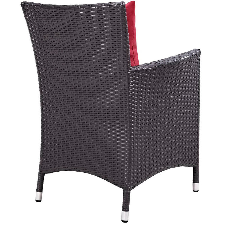 Convene 3 Piece Set Outdoor Patio with Fire Pit - Espresso Red