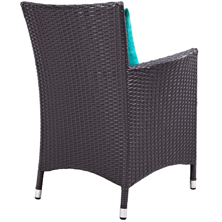 Convene 3 Piece Set Outdoor Patio with Fire Pit - Espresso Turquoise