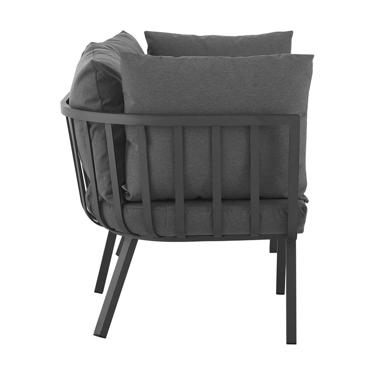 Riverside 2 Piece Outdoor Patio Aluminum Sectional Sofa Set - Gray Charcoal
