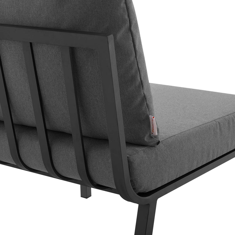 Riverside 3 Piece Outdoor Patio Aluminum Sectional Sofa Set - Gray Charcoal