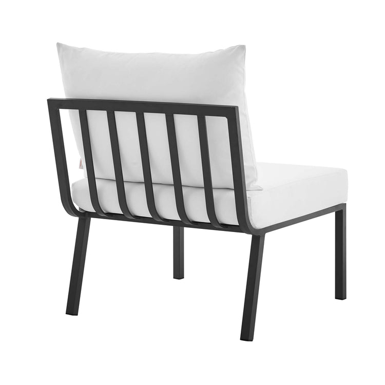 Riverside 5 Piece Outdoor Patio Aluminum Set - Gray White
