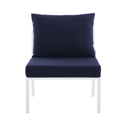 Riverside 5 Piece Outdoor Patio Aluminum Set - White Navy