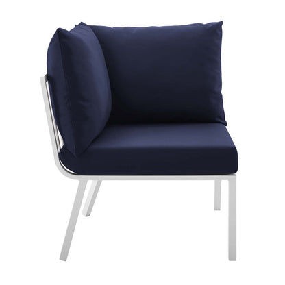 Riverside 4 Piece Outdoor Patio Aluminum Set - White Navy