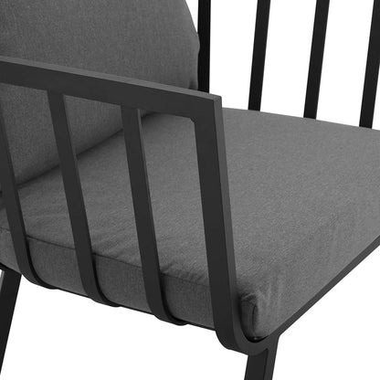 Riverside 5 Piece Outdoor Patio Aluminum Set - Gray Charcoal