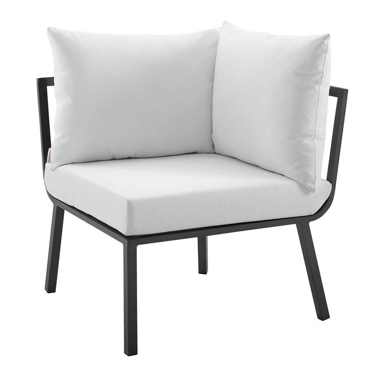 Riverside 5 Piece Outdoor Patio Aluminum Set - Gray White