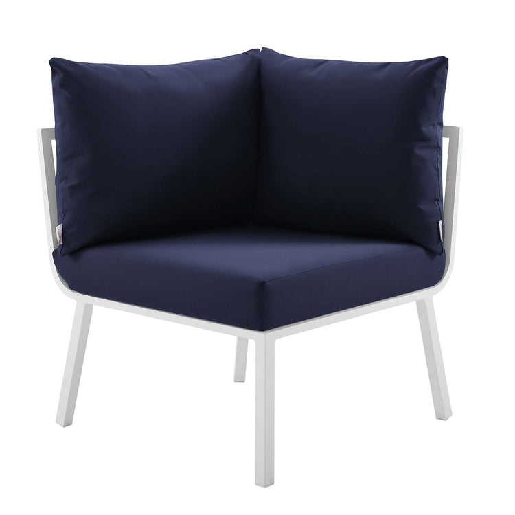 Riverside 5 Piece Outdoor Patio Aluminum Set - White Navy