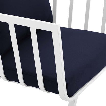 Riverside 4 Piece Outdoor Patio Aluminum Set - White Navy