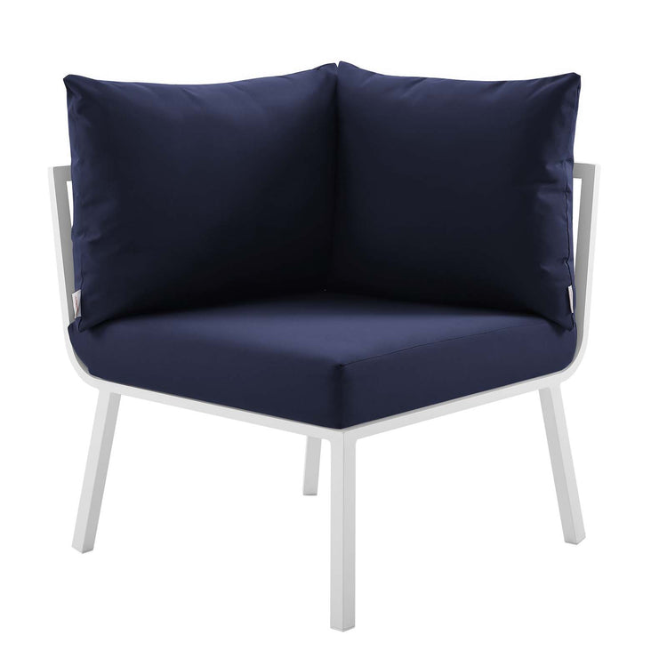 Riverside 4 Piece Outdoor Patio Aluminum Set - White Navy