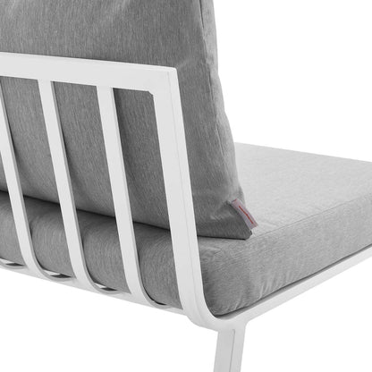 Riverside 6 Piece Outdoor Patio Aluminum Set - White Gray