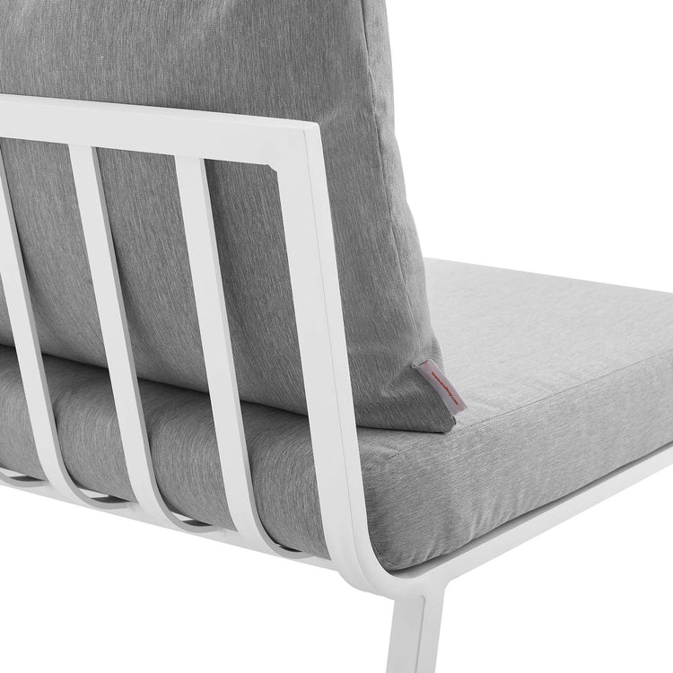 Riverside 5 Piece Outdoor Patio Aluminum Sectional - White Gray