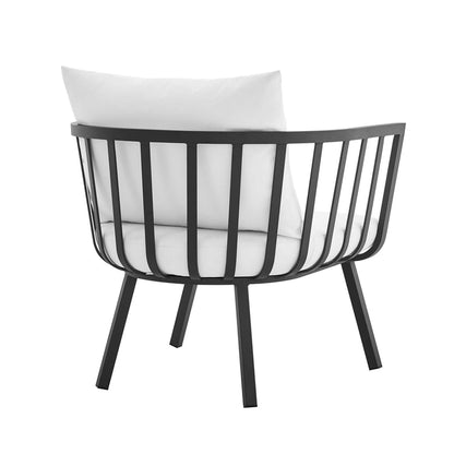 Riverside 7 Piece Outdoor Patio Aluminum Set - Gray White