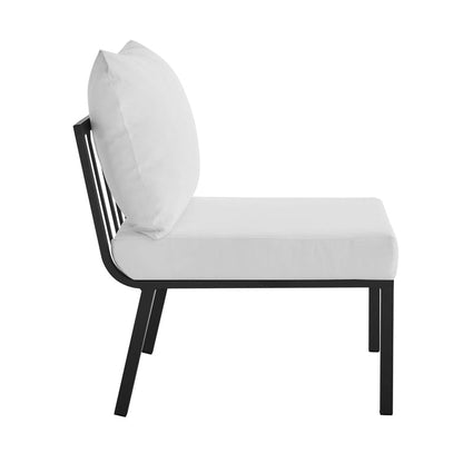 Riverside 7 Piece Outdoor Patio Aluminum Set - Gray White