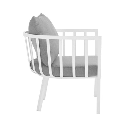Riverside 7 Piece Outdoor Patio Aluminum Set - White Gray