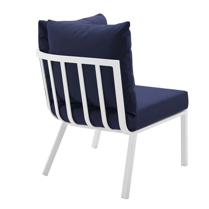 Riverside 7 Piece Outdoor Patio Aluminum Set - White Navy