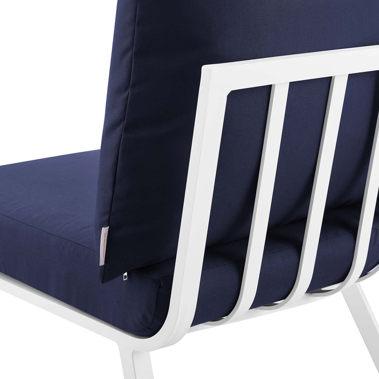 Riverside 7 Piece Outdoor Patio Aluminum Set - White Navy
