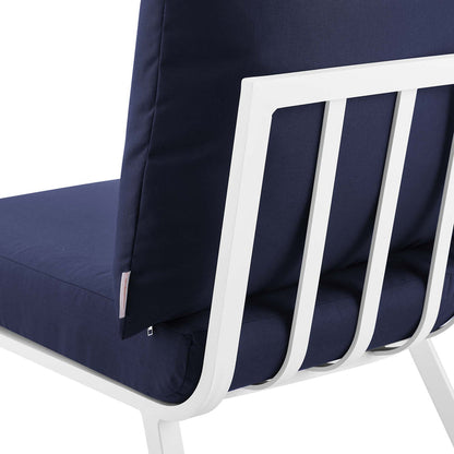 Riverside 7 Piece Outdoor Patio Aluminum Set - White Navy