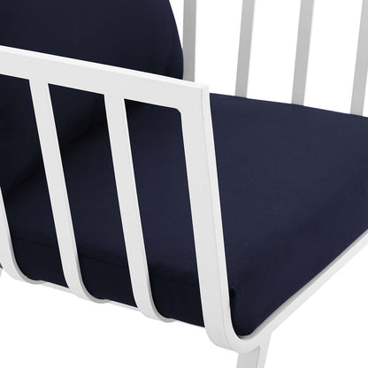 Riverside 7 Piece Outdoor Patio Aluminum Set - White Navy