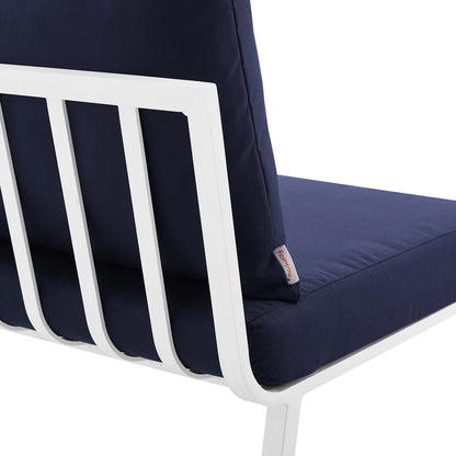 Riverside 7 Piece Outdoor Patio Aluminum Set - White Navy