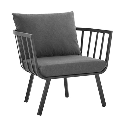 Riverside 6 Piece Outdoor Patio Aluminum Set - Gray Charcoal