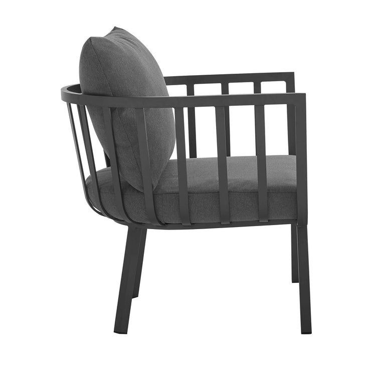 Riverside 6 Piece Outdoor Patio Aluminum Set - Gray Charcoal