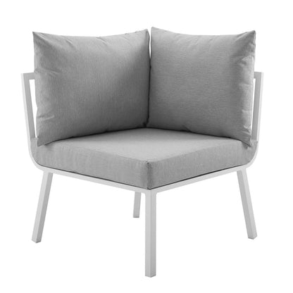 Riverside 6 Piece Outdoor Patio Aluminum Set - White Gray