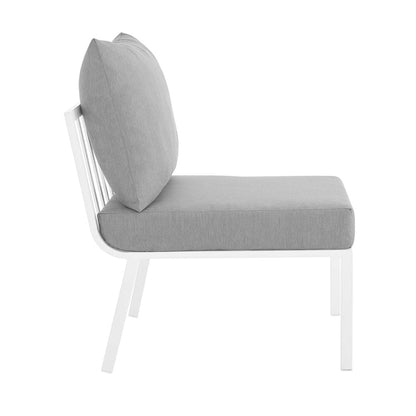 Riverside 6 Piece Outdoor Patio Aluminum Set - White Gray