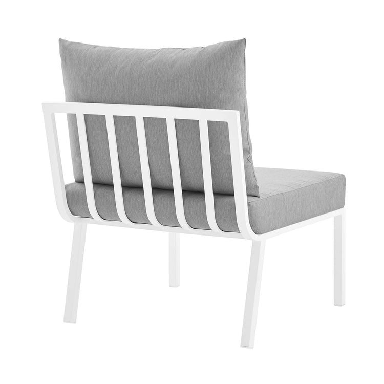 Riverside 6 Piece Outdoor Patio Aluminum Set - White Gray