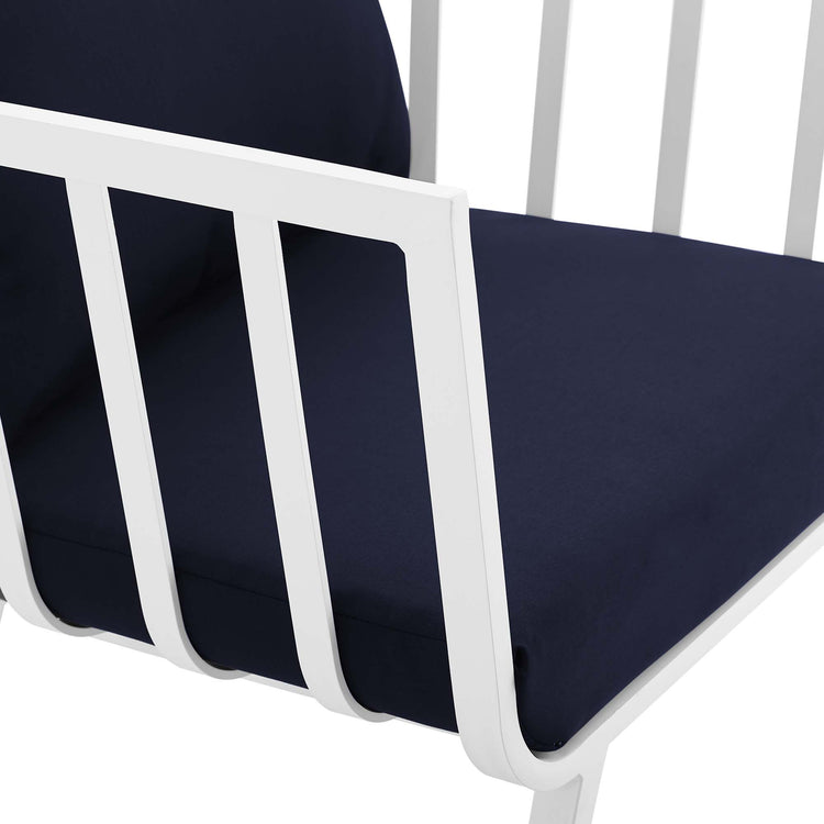 Riverside 6 Piece Outdoor Patio Aluminum Set - White Navy