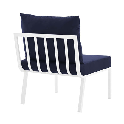 Riverside 6 Piece Outdoor Patio Aluminum Set - White Navy
