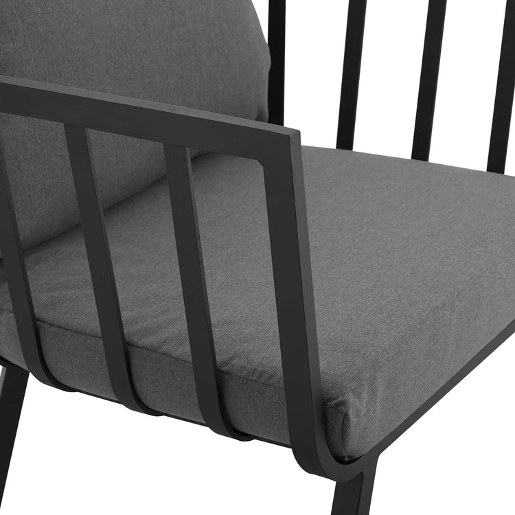 Riverside 5 Piece Outdoor Patio Aluminum Set - Gray Charcoal