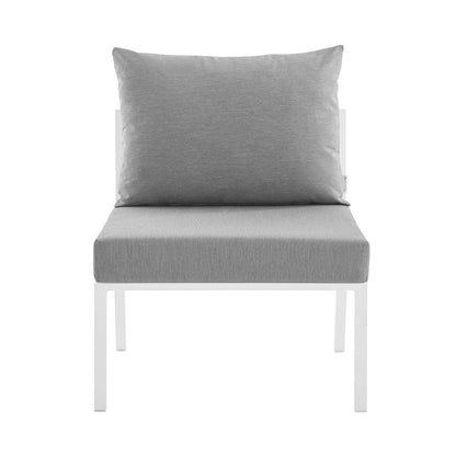 Riverside 5 Piece Outdoor Patio Aluminum Set - White Gray