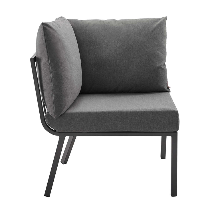 Riverside 4 Piece Outdoor Patio Aluminum Sectional - Gray Charcoal