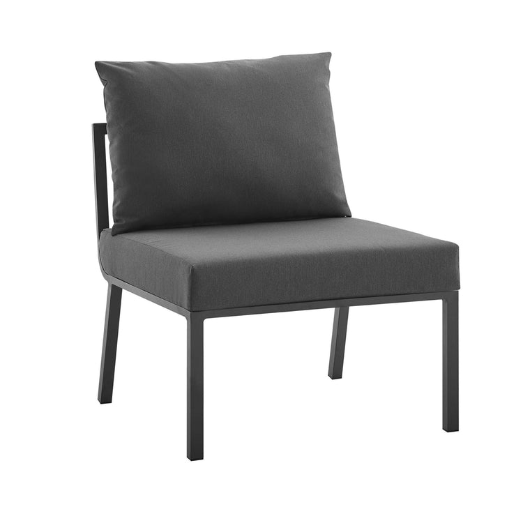 Riverside 4 Piece Outdoor Patio Aluminum Sectional - Gray Charcoal