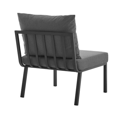 Riverside 6 Piece Outdoor Patio Aluminum Set - Gray Charcoal