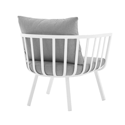 Riverside 6 Piece Outdoor Patio Aluminum Set - White Gray