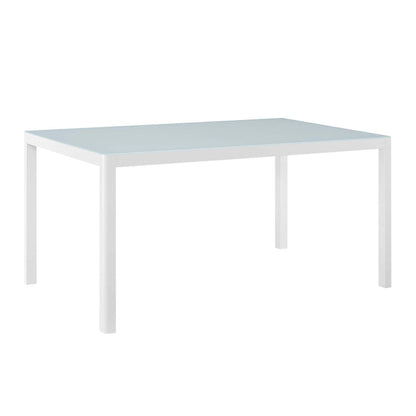 Raleigh 5 Piece Outdoor Patio Aluminum Dining Set - White Gray