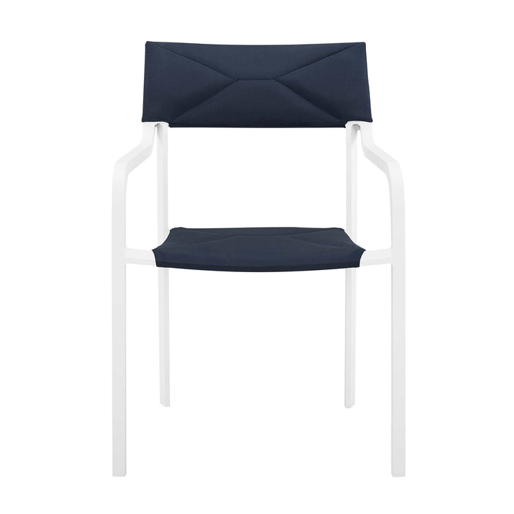 Raleigh 5 Piece Outdoor Patio Aluminum Dining Set - White Navy