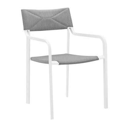 Raleigh 7 Piece Outdoor Patio Aluminum Dining Set - White Gray