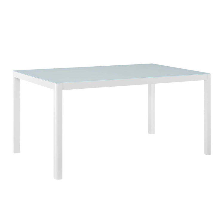 Raleigh 7 Piece Outdoor Patio Aluminum Dining Set - White Gray